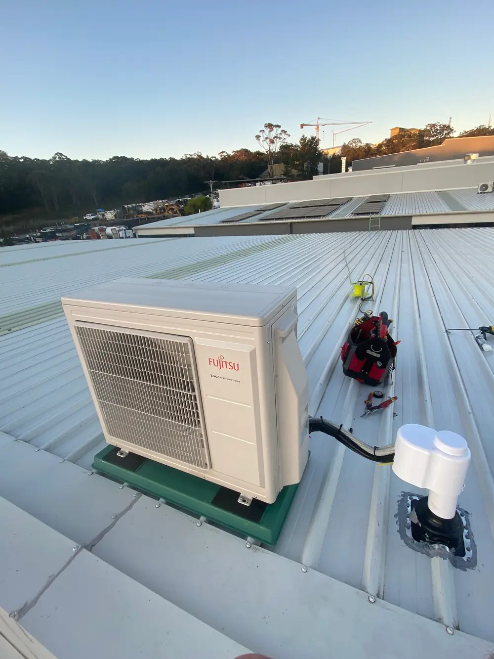 Split system install on roof